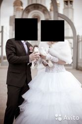 свадебное платье+перчатки+бижутерия